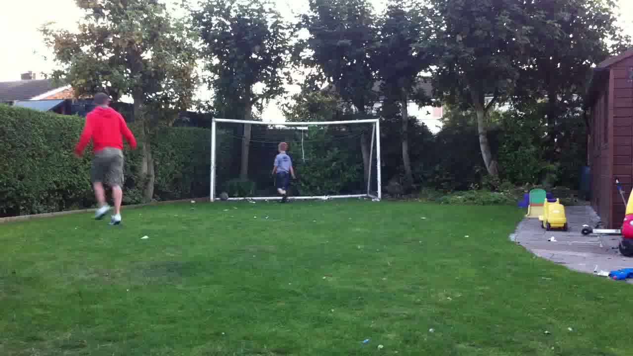 Stuart shows the boys how it's done.